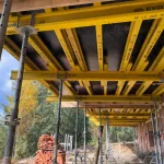 Framed formwork for the construction of a hotel complex in Yablunytsia