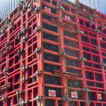 Vertical formwork for a public and commercial complex in the village of Sknyliv