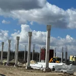 Vertical formwork for a public and commercial complex in the village of Sknyliv
