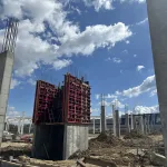 Vertical formwork for a public and commercial complex in the village of Sknyliv