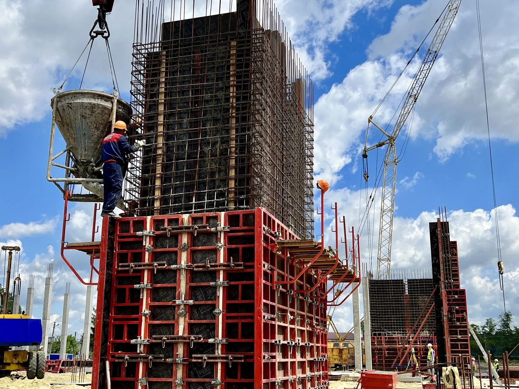 Formwork for the construction of a fish processing plant